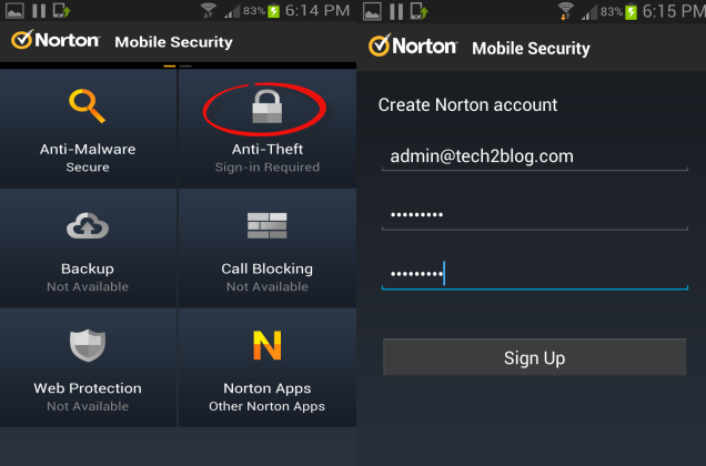 Norton mobile security Anti theft