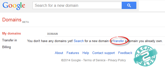 Google domains transfer