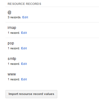 resource record import Google domains