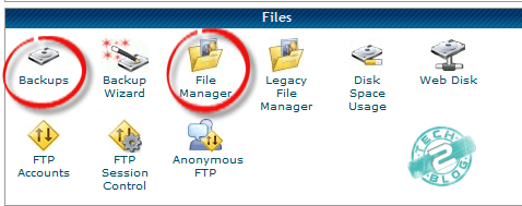 Control panel file manager