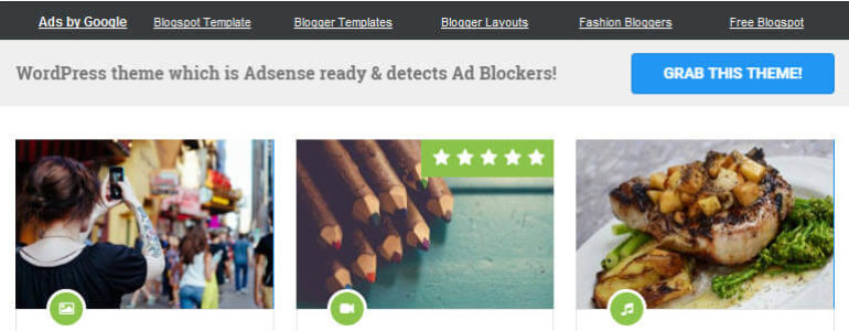 AdSense WordPress theme with Ad Blocker Detection