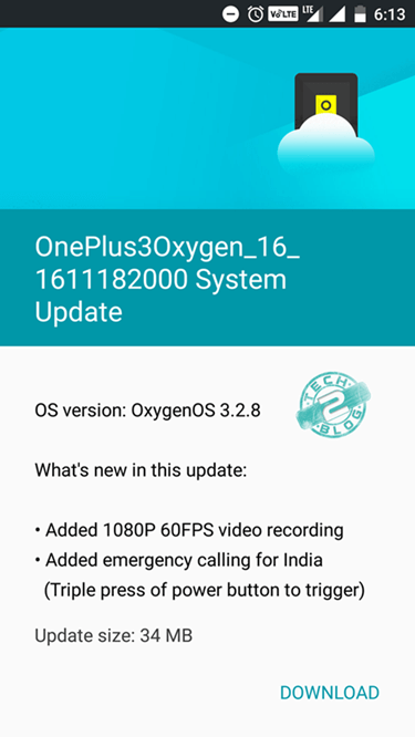 OnePlus 3 Oxygen OS 3.2.8 Update