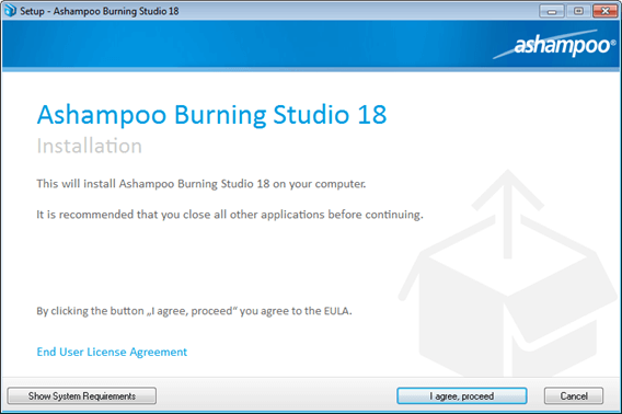 Ashampoo Burning Studio 18 Installation