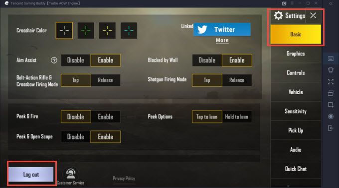 PUBG mobile basic settings