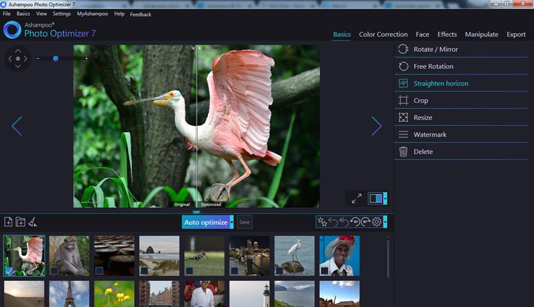 Ashampoo Photo Optimizer 7 Dashboard