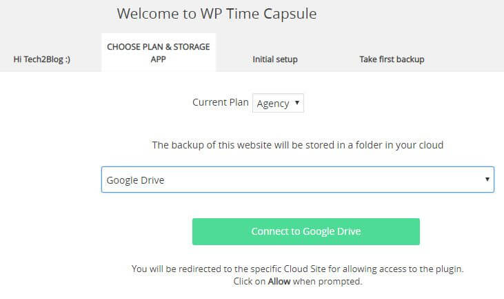 WP Time Capsule Google Cloud Backup
