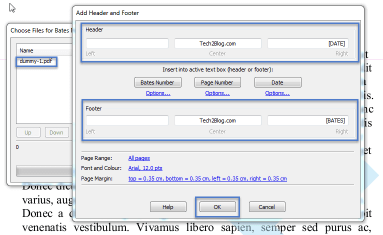 Ashampoo PDF Pro 2 - Bates numbering