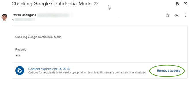 Confidential Mode - Remove Access