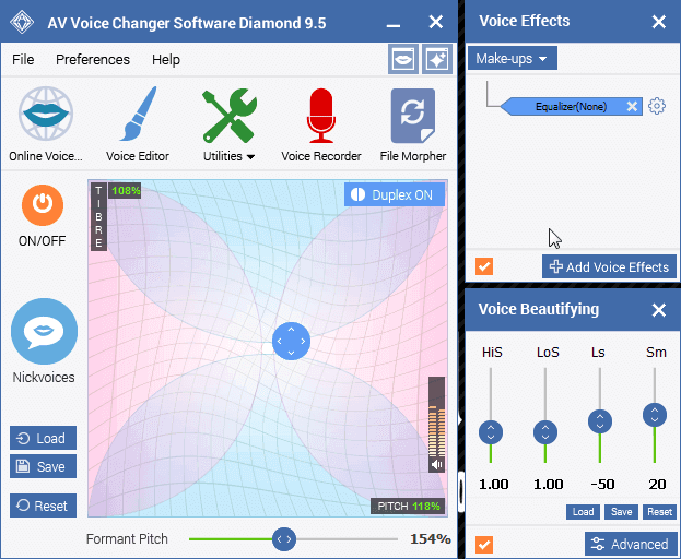 Voice Changer Software Diamond Panel
