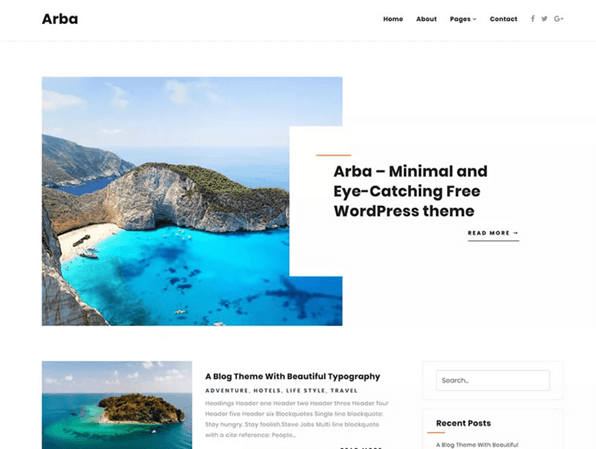 Arba - Minimal Blogging Theme