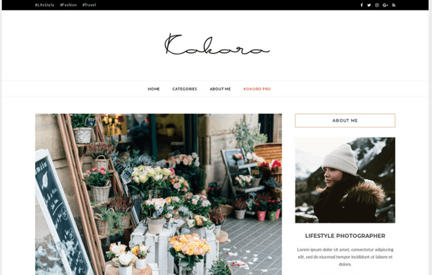 Kokoro Minimalist WordPress theme