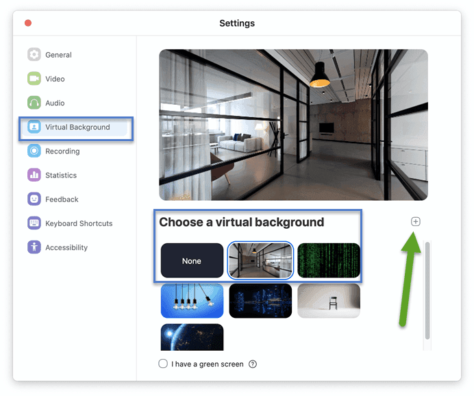 Zoom Background Settings