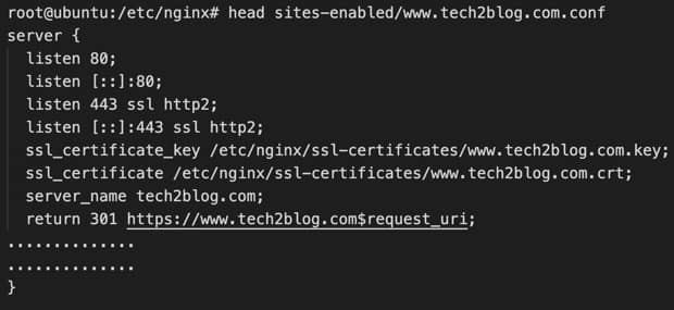 Nginx webserver configuration file