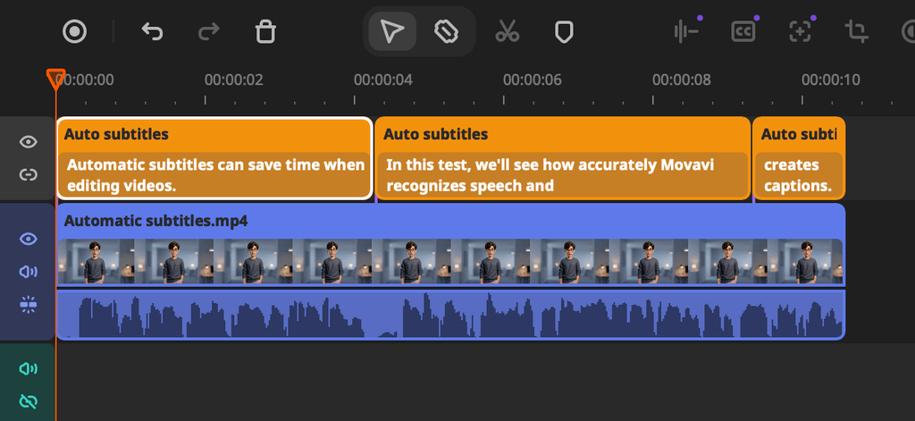 How to Add Automatic Subtitles to a Video Using Movavi Video Editor 4 Movavi generated automatic subtitles